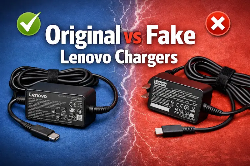 Original vs Fake Lenovo Chargers