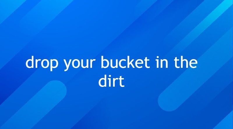 drop your bucket in the dirt