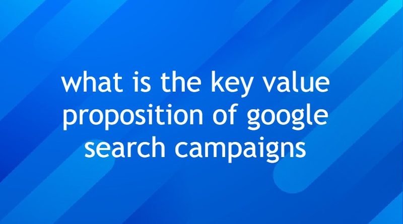 what is the key value proposition of google search campaigns