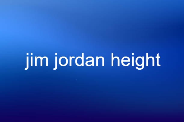 jim jordan height